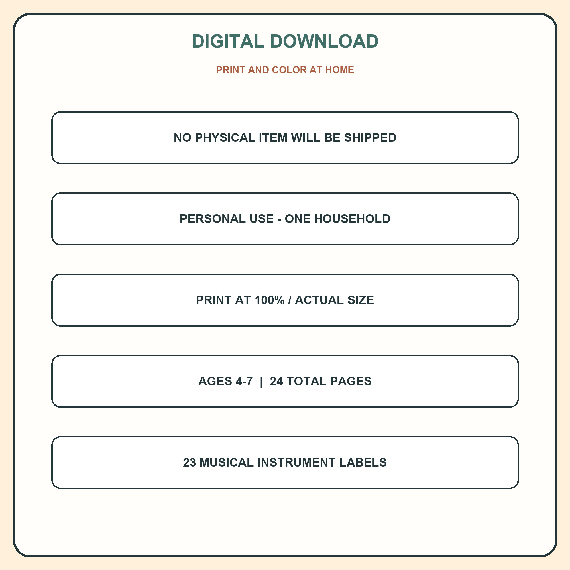 Digital-download printing and personal-use summary.
